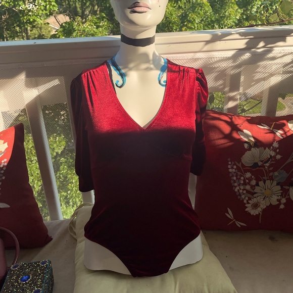 Red Velvet Leotard - Picture 1 of 3
